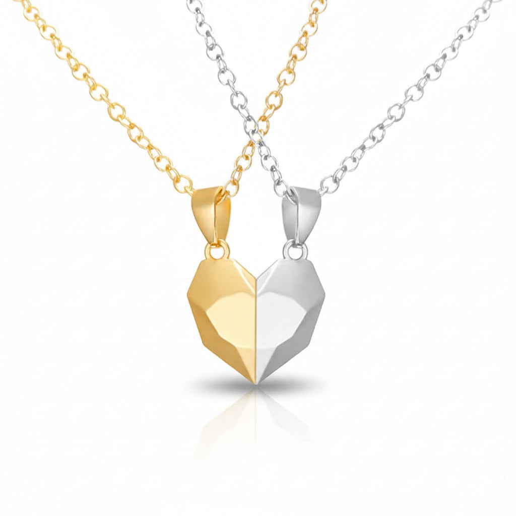 Necklace Set Couples Magnetic Heart Electrocardiogram Design