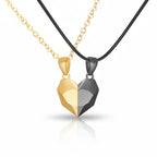 Necklace Set Couples Magnetic Heart Electrocardiogram Design
