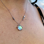 Necklace Silver-Plated Moonstone Firefly 50 Cm