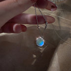 Necklace Silver-Plated Moonstone Firefly 50 Cm