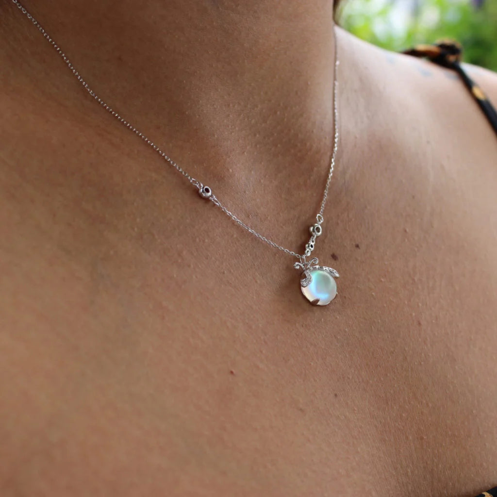 Necklace Silver-Plated Moonstone Firefly 50 Cm