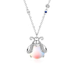 Necklace Silver-Plated Moonstone Firefly 50 Cm