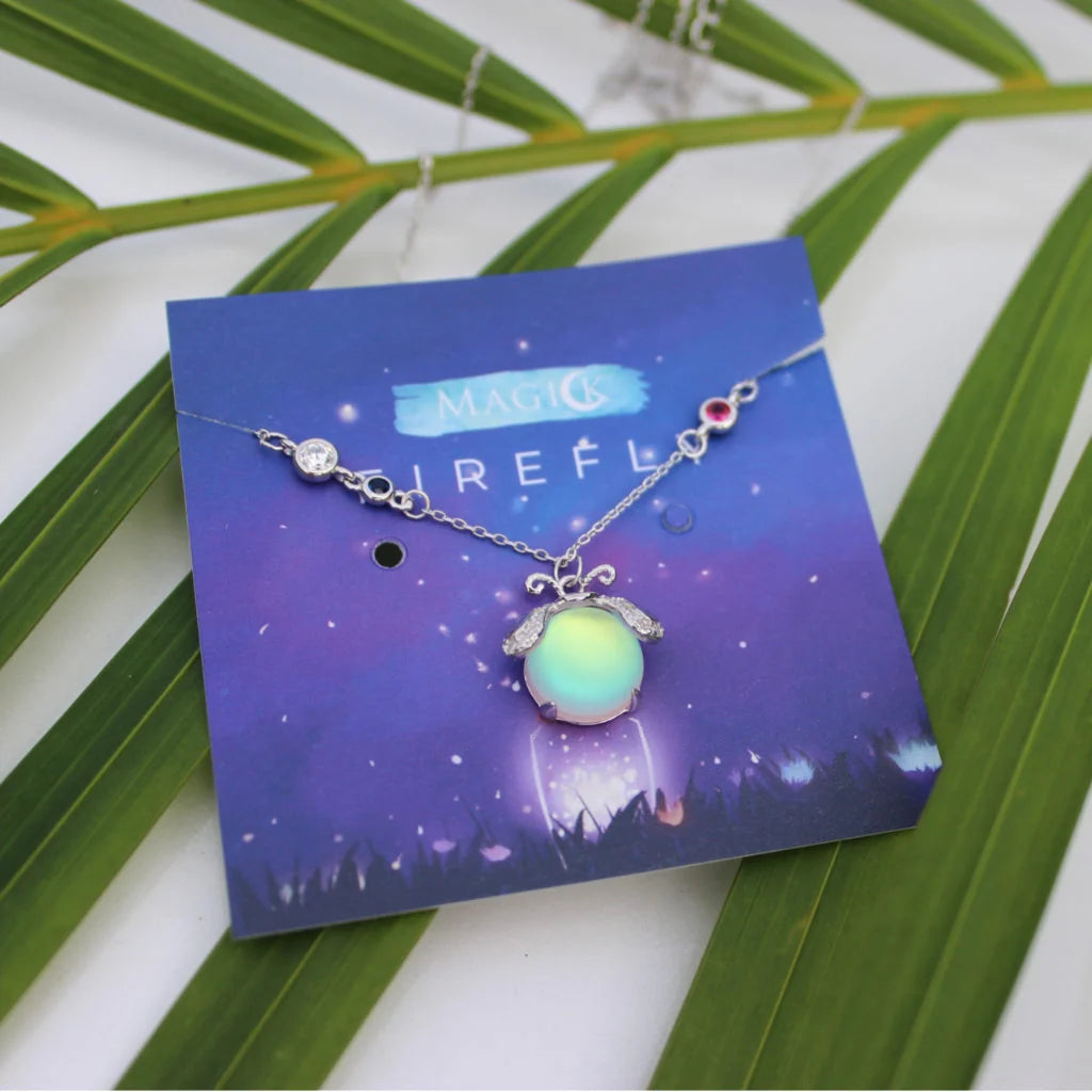 Necklace Silver-Plated Moonstone Firefly 50 Cm