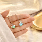 Necklace Silver-Plated Moonstone Firefly 50 Cm