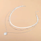 Necklace Three-Layer 925 Sterling Silver