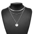 Necklace Three-Layer 925 Sterling Silver