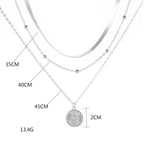 Necklace Three-Layer 925 Sterling Silver