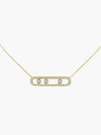 Necklace Three Moving Diamonds Adjustable Length