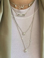 Necklace Three Moving Diamonds Adjustable Length