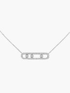 Necklace Three Moving Diamonds Adjustable Length