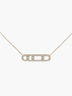 Necklace Three Moving Diamonds Adjustable Length