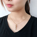 Necklace Two-Figure Embrace Hypoallergenic Steel Adjustable Length