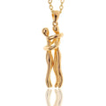 Necklace Two-Figure Embrace Hypoallergenic Steel Adjustable Length
