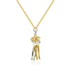 Necklace Two-Figure Embrace Hypoallergenic Steel Adjustable Length