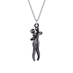 Necklace Two-Figure Embrace Hypoallergenic Steel Adjustable Length