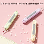 Needle Threader & Seam Ripper Dual-Ended Stainless Steel