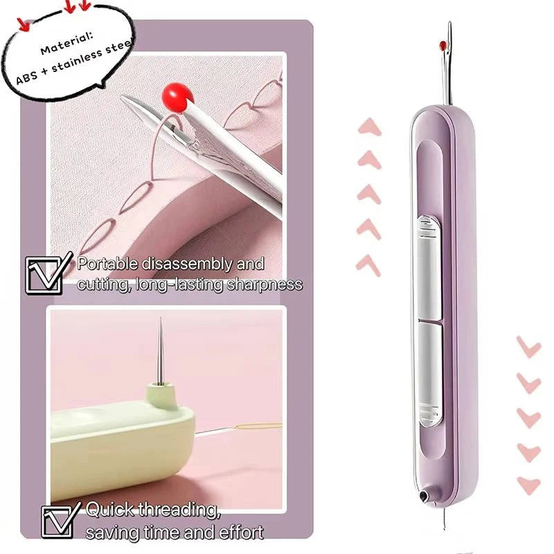 Needle Threader & Seam Ripper Dual-Ended Stainless Steel