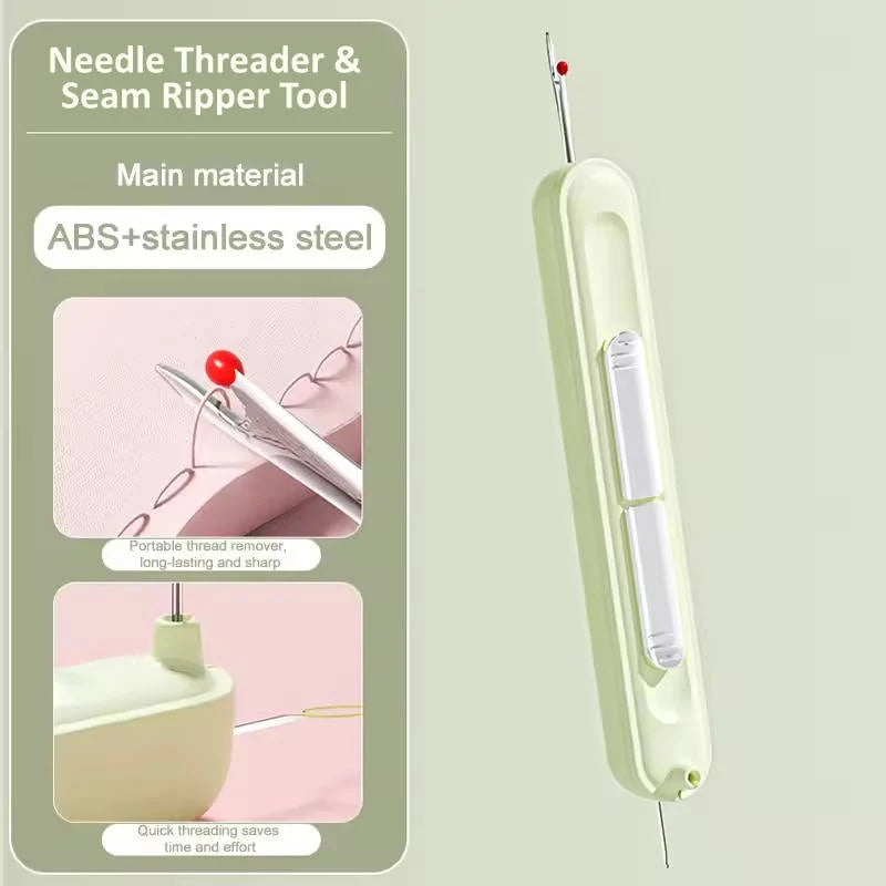 Needle Threader & Seam Ripper Dual-Ended Stainless Steel