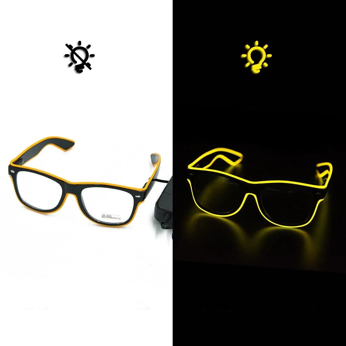 Neon Glasses EL Wire Three Light Modes