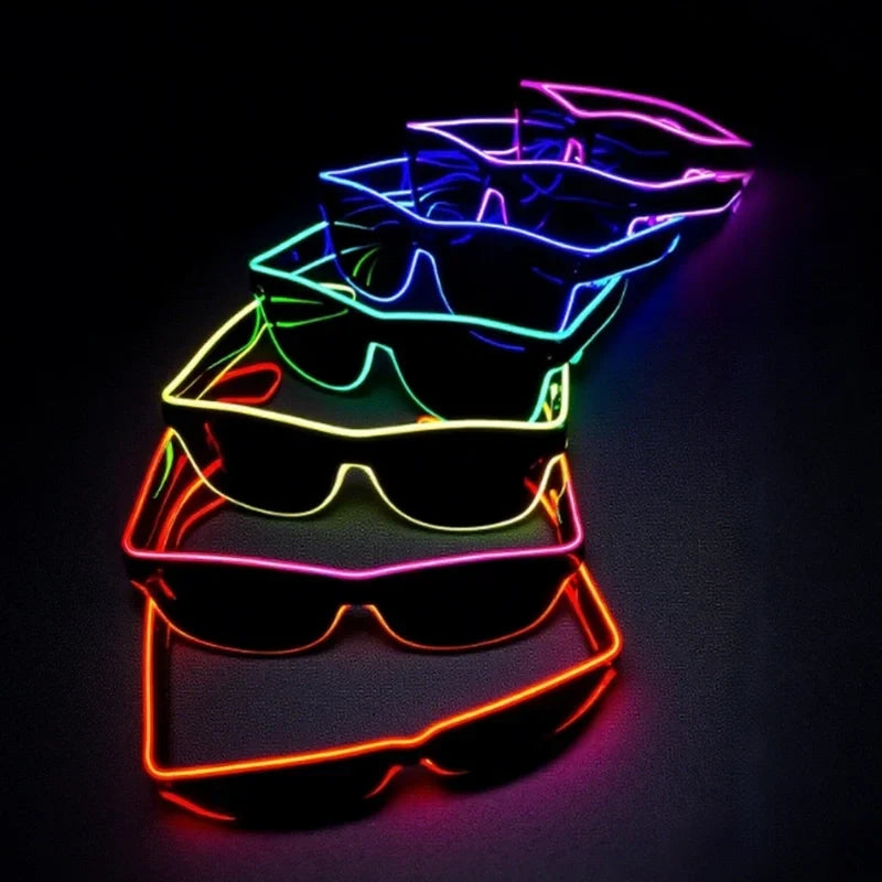 Neon Glasses Rechargeable LED USB Charging Three Modes