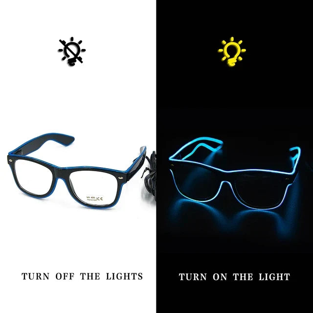 Neon Glasses Rechargeable LED USB Charging Three Modes