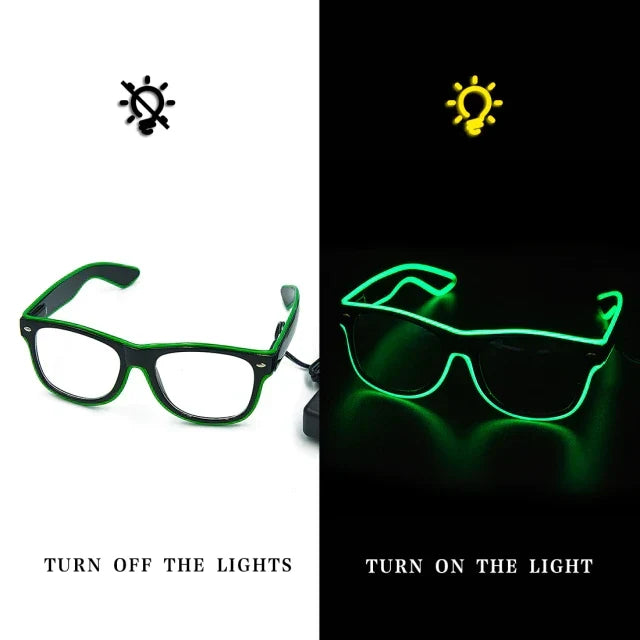 Neon Glasses Rechargeable LED USB Charging Three Modes