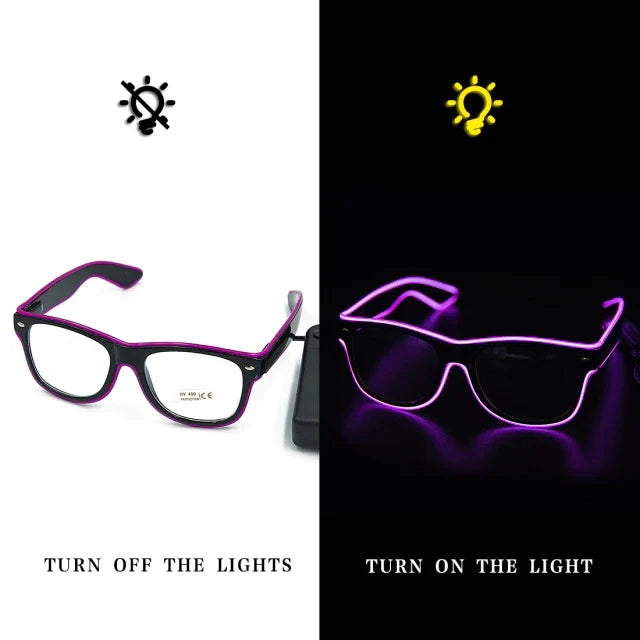 Neon Glasses Rechargeable LED USB Charging Three Modes