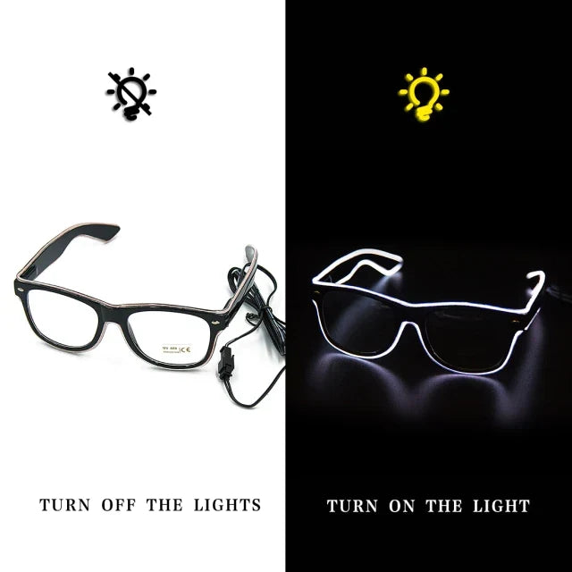 Neon Glasses Rechargeable LED USB Charging Three Modes