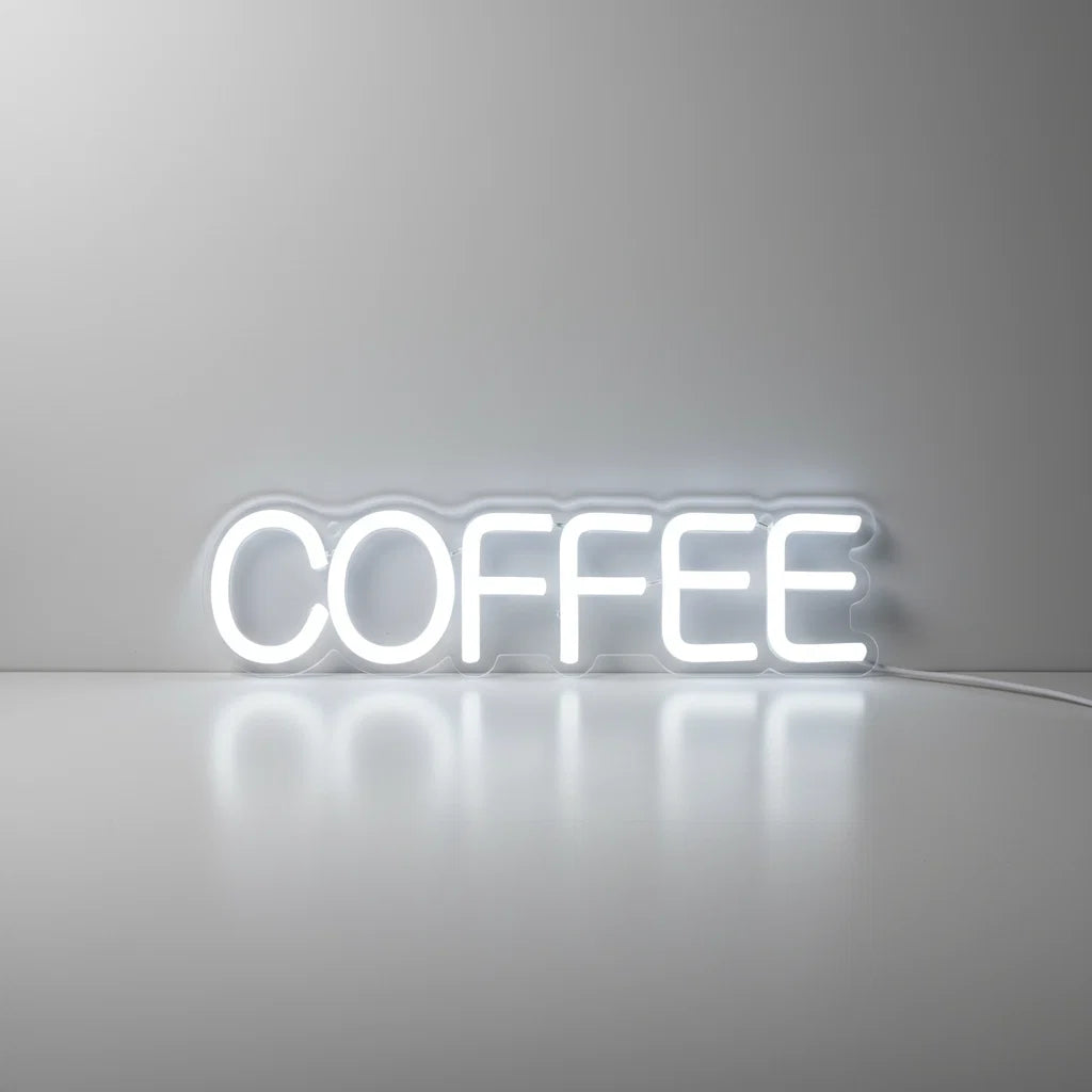 Neon Wall Light Coffee Motif Warm White USB Powered