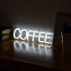 Neon Wall Light Coffee Motif Warm White USB Powered