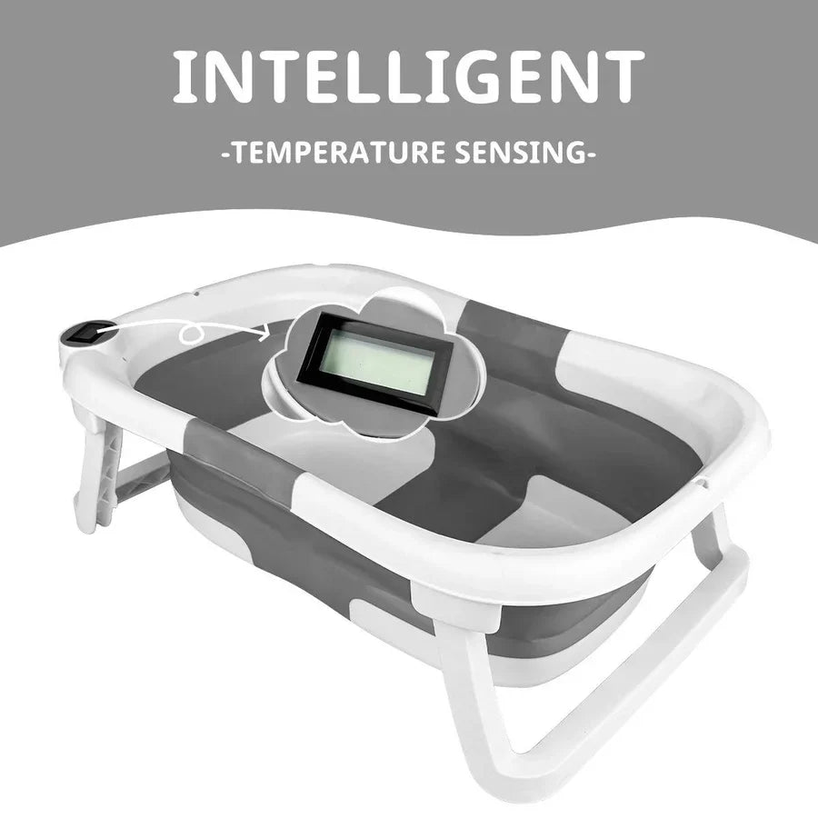 Newborn Bath Tub Foldable Temperature Alert Cushioned Mat