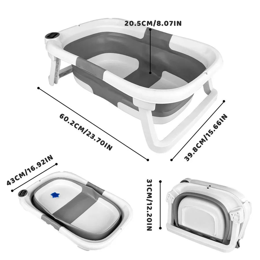 Newborn Bath Tub Foldable Temperature Alert Cushioned Mat
