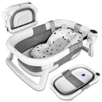 Newborn Bathing Tub Foldable Temperature Alert & Cushioned Mat