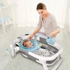 Newborn Bathing Tub Foldable Temperature Alert & Cushioned Mat