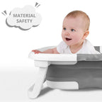 Newborn Bathing Tub Foldable Temperature Alert & Cushioned Mat
