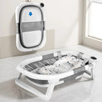 Newborn Bathing Tub Foldable Temperature Alert & Cushioned Mat