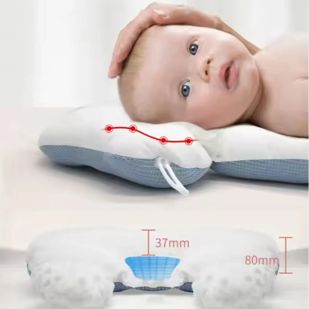 Newborn Cradle Pillow Ergonomic Head Support Breathable Cotton