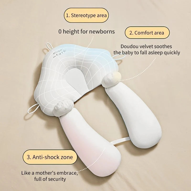 Newborn Cradle Pillow Ergonomic Head Support Breathable Cotton