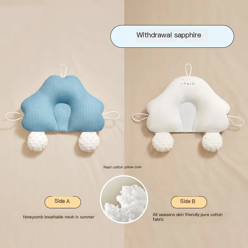 Newborn Cradle Pillow Ergonomic Head Support Breathable Cotton