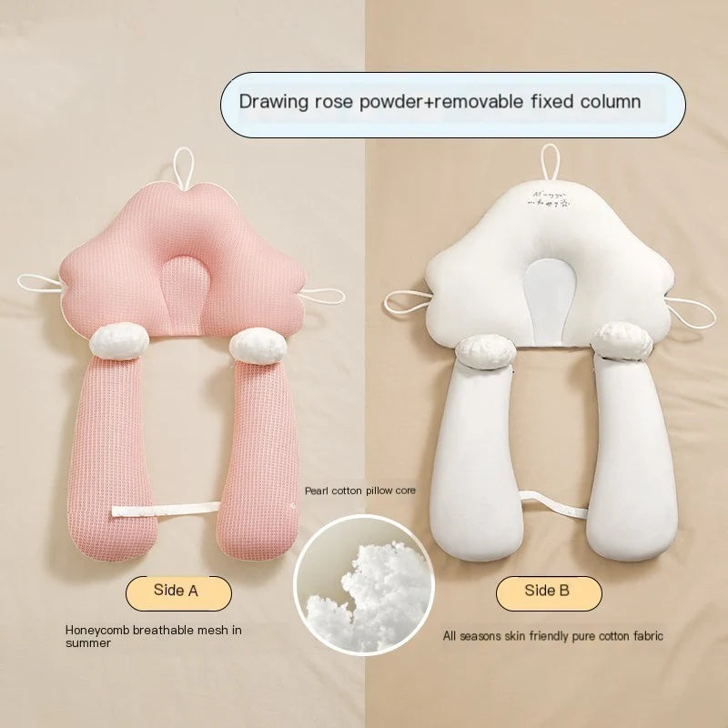 Newborn Cradle Pillow Ergonomic Head Support Breathable Cotton