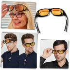 Night Driving Glasses Polarized Anti-Glare Fit-Over Frame Yellow Tint