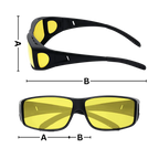 Night Driving Glasses Polarized Anti-Glare Fit-Over Frame Yellow Tint