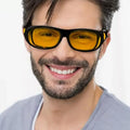 Night Driving Glasses Yellow Anti-Glare Over-Glasses Fit