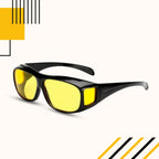 Night Driving Glasses Yellow Anti-Glare Over-Glasses Fit