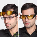 Night Driving Glasses Yellow Anti-Glare Over-Glasses Fit