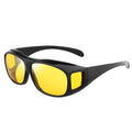 Night Driving Glasses Yellow HD Anti-Glare Over-Glasses Fit