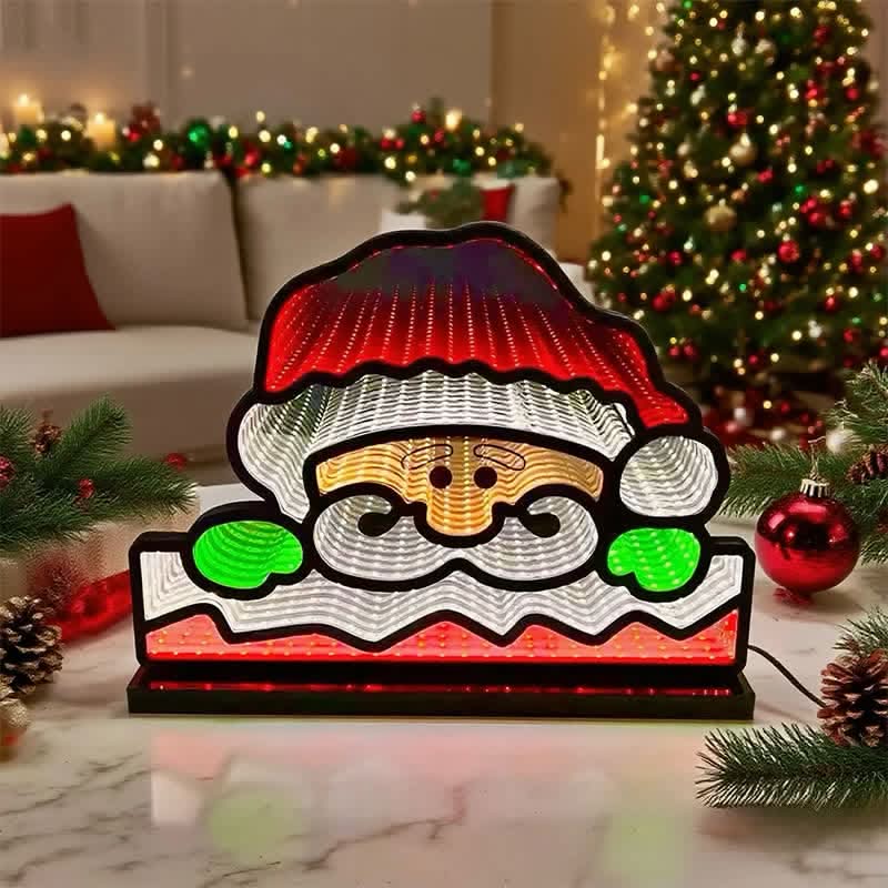 Night Lamp 3D Santa Face Warm Festive Glow