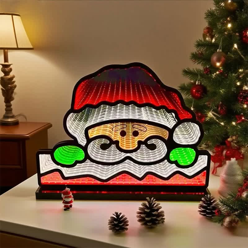 Night Lamp 3D Santa Face Warm Festive Glow