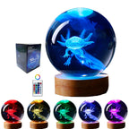 Night Light 3D Laser-Etched Optical Crystal Wooden LED Base