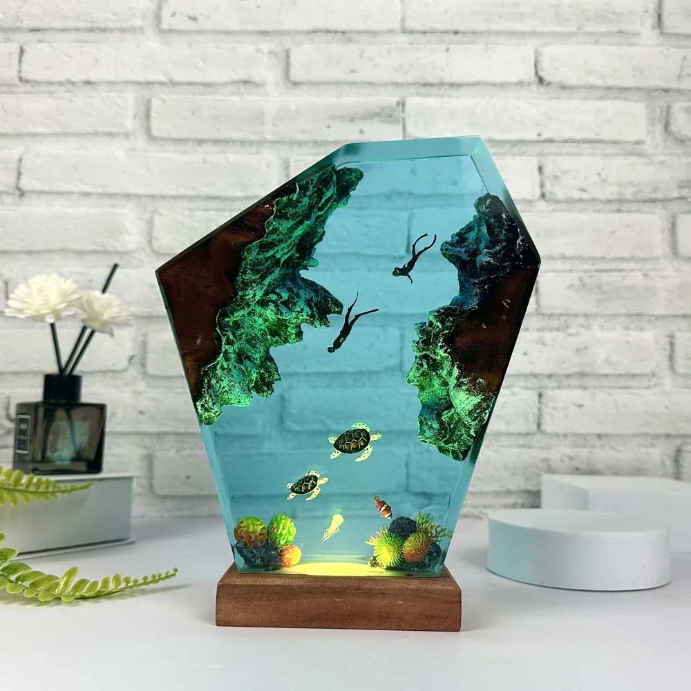 Night Light 3D Ocean Resin USB Plug-In Dimmable